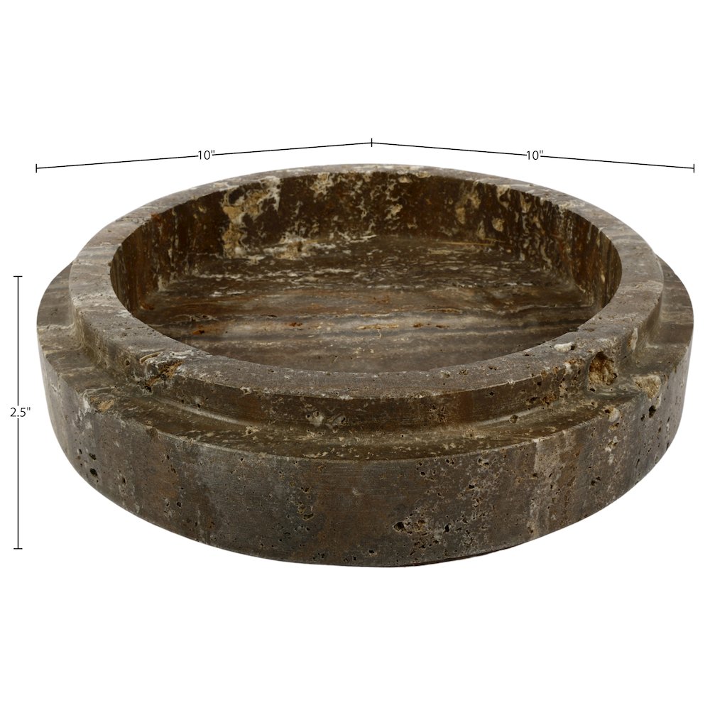 Parsons Grey Travertine Bowl