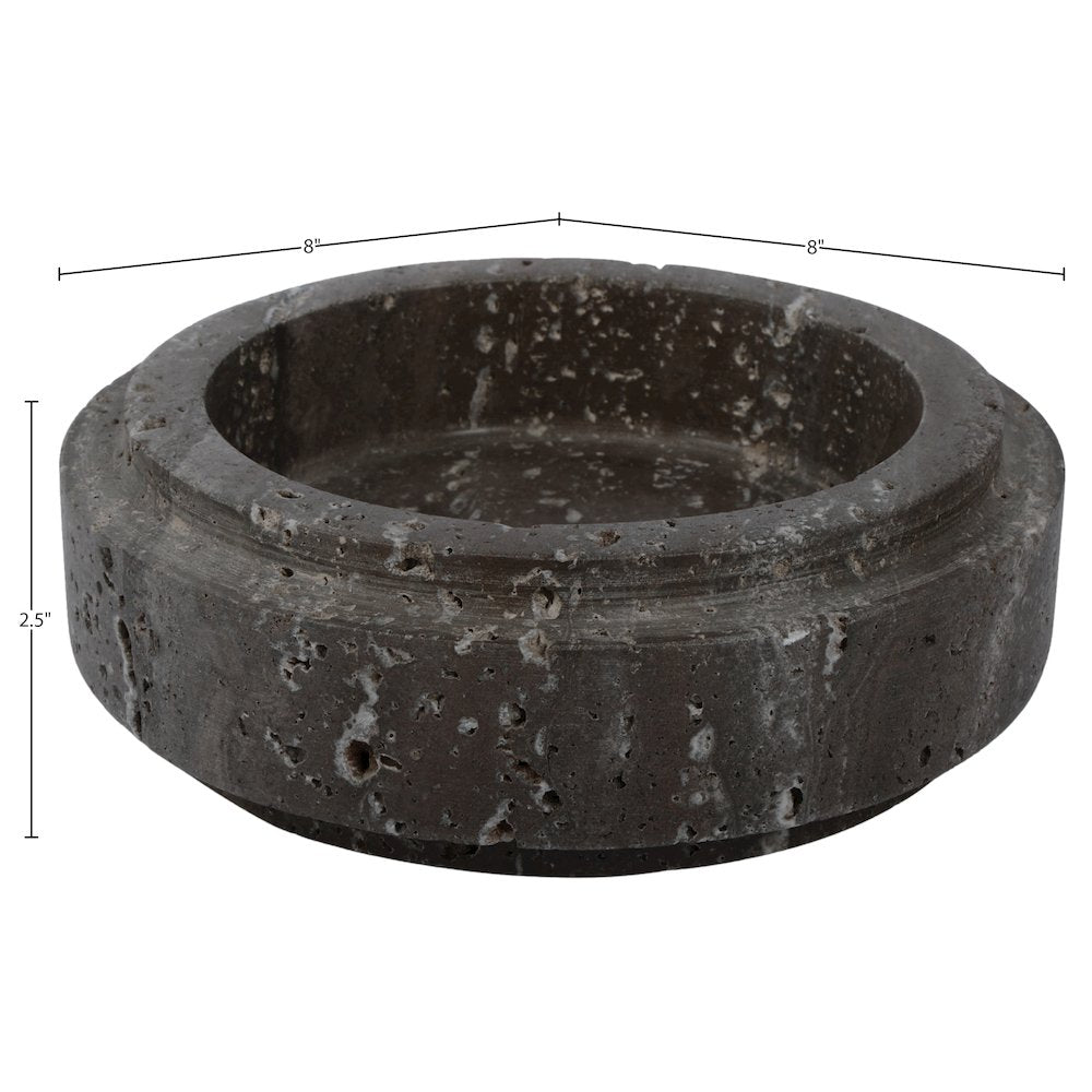 Parsons Grey Travertine Bowl