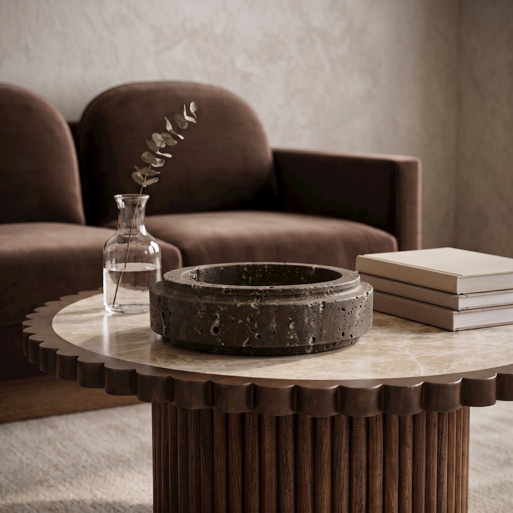 Parsons Grey Travertine Bowl