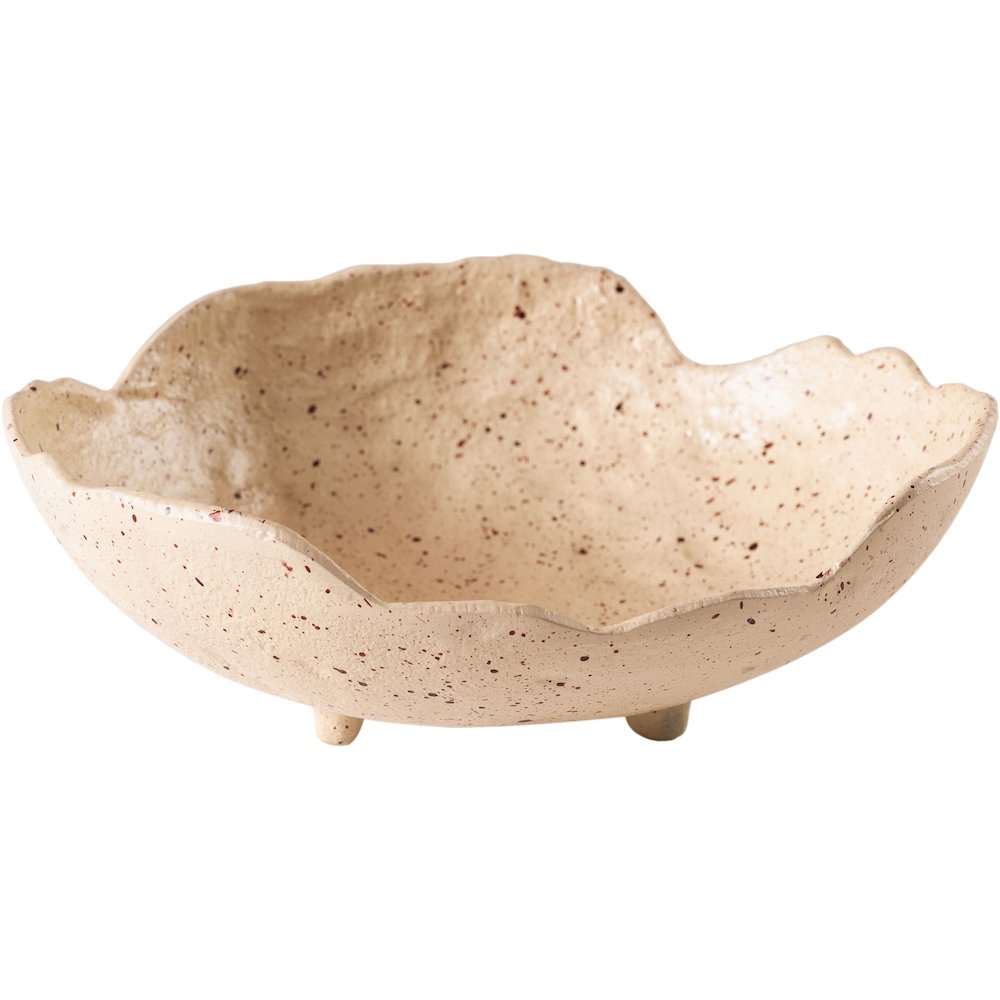 Calyx Beige Aluminum Decorative Bowl