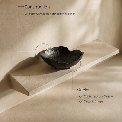 Calyx Black Aluminum Decorative Bowl