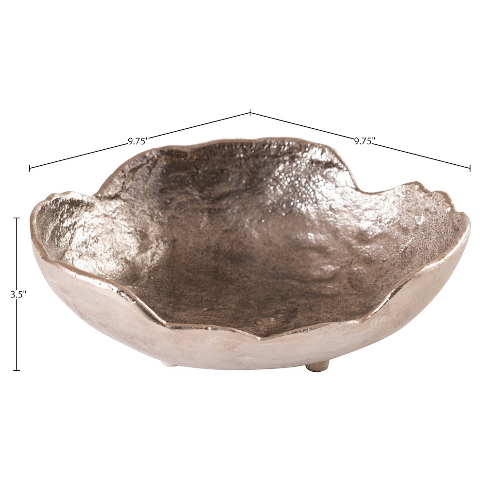 Calyx Silver Aluminum Decorative Bowl