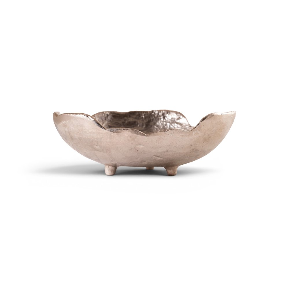 Calyx Silver Aluminum Decorative Bowl