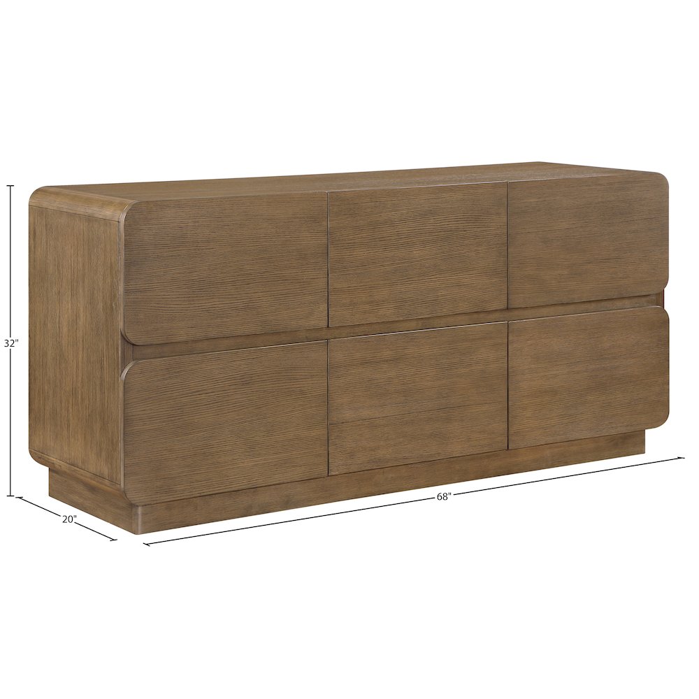 Adagio Brown Solid Wood And Oak Veneer Dresser