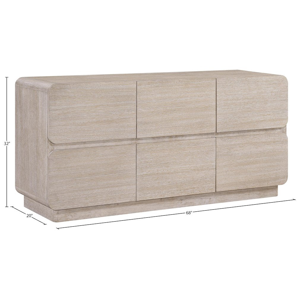 Adagio Natural Solid Wood And Oak Veneer Dresser