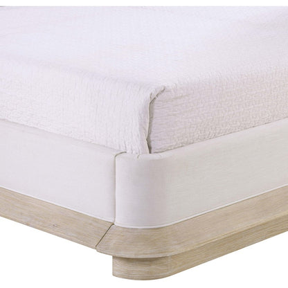 Adagio Natural Fabric Upholstered Queen Bed (3 Boxes)