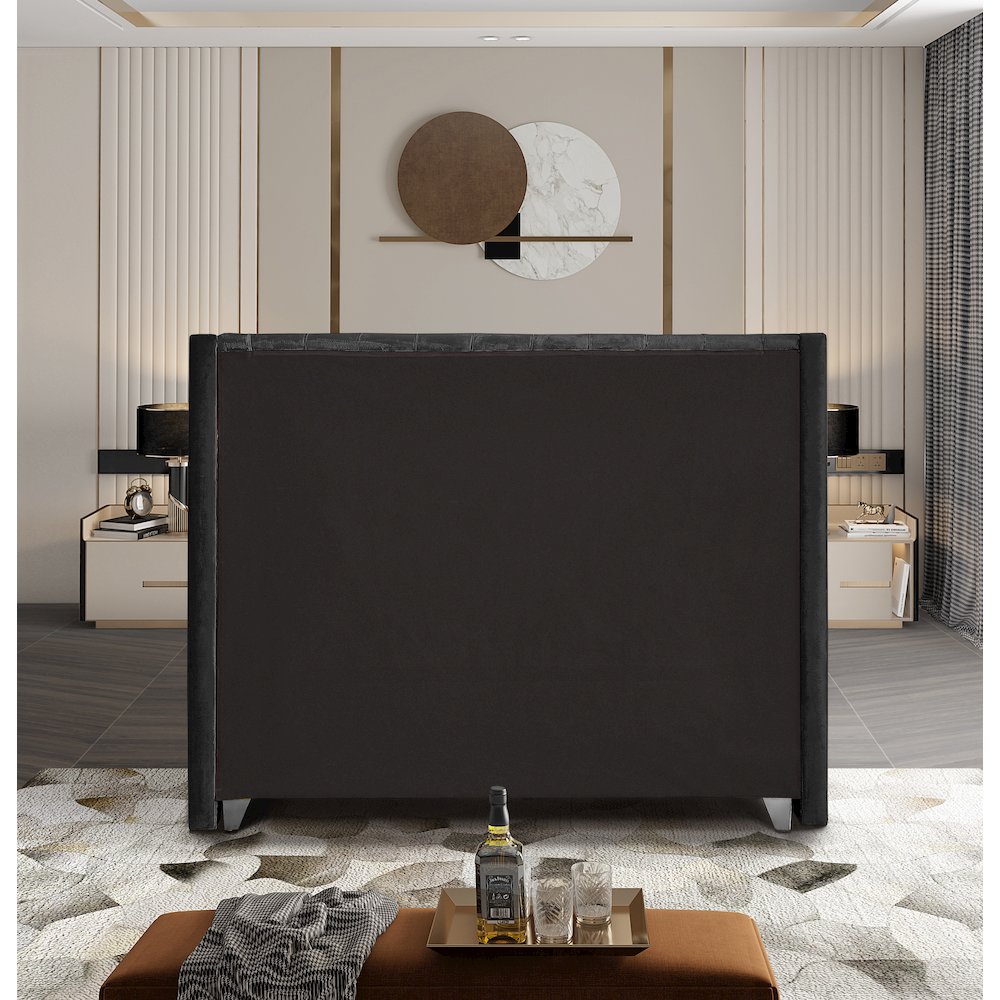 Aiden Black Velvet King Bed