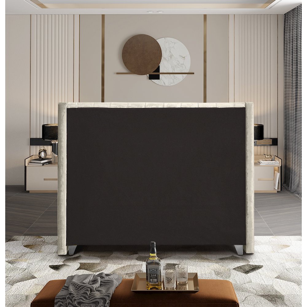 Aiden Cream Velvet King Bed