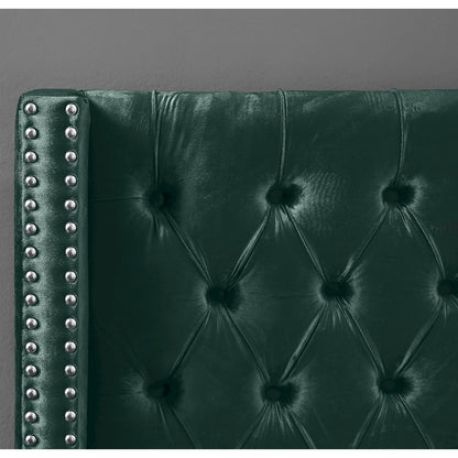 Aiden Green Velvet King Bed