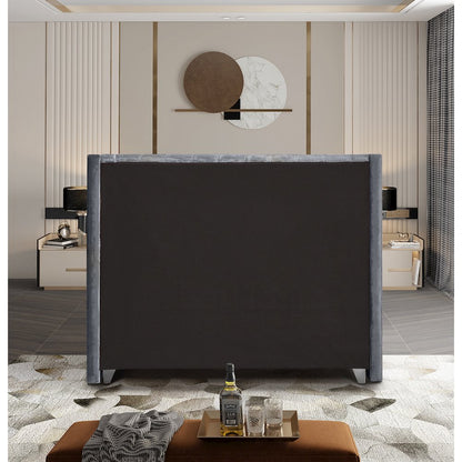 Aiden Grey Velvet King Bed