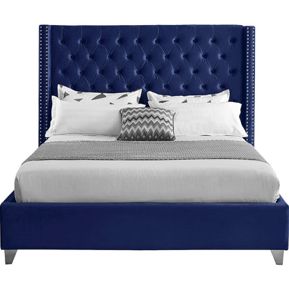 Aiden Navy Velvet Full Bed