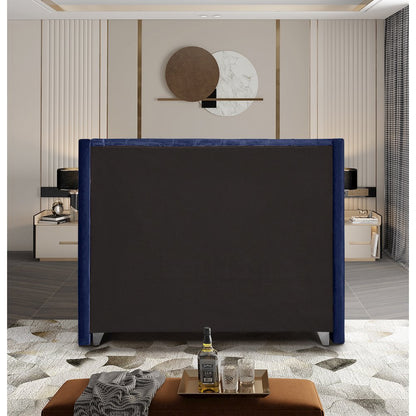 Aiden Navy Velvet Full Bed