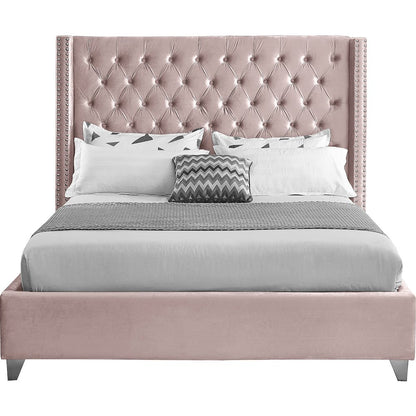 Aiden Pink Velvet King Bed