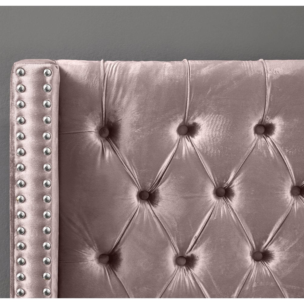 Aiden Pink Velvet King Bed