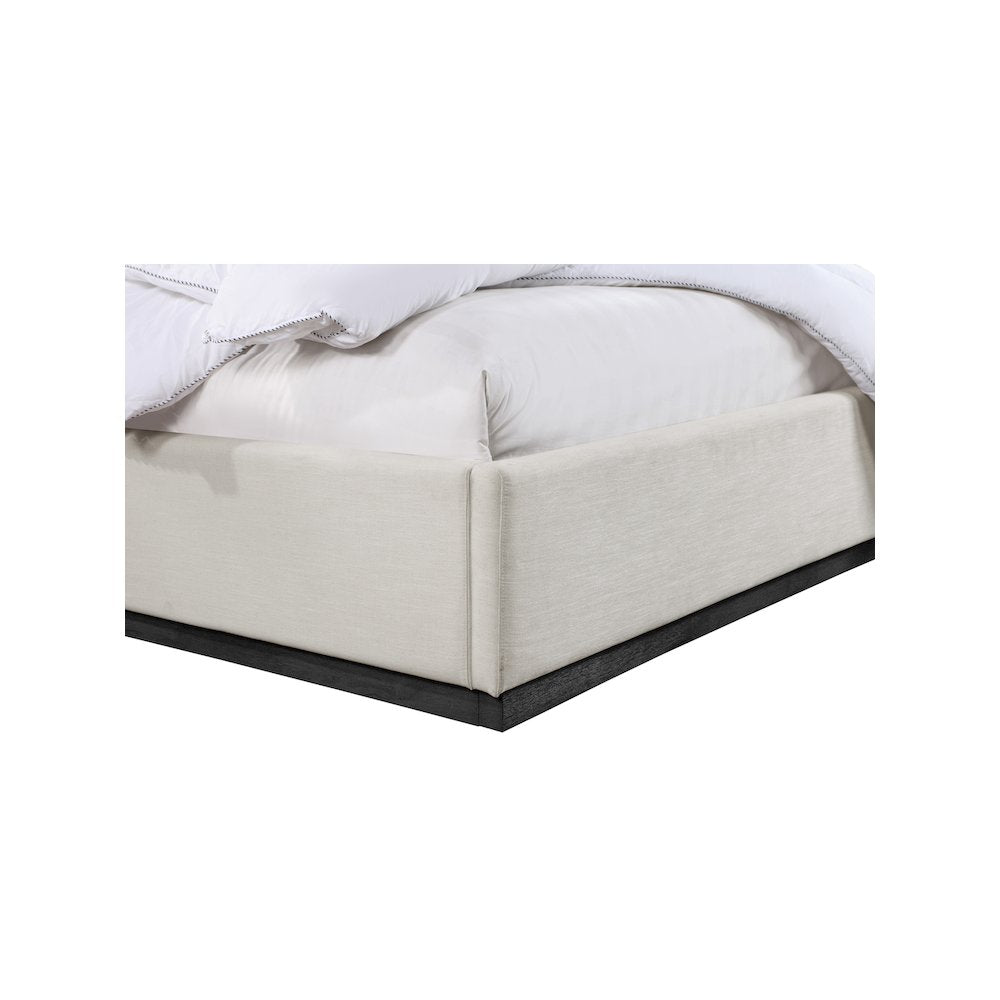 Alfie Beige Linen Textured Fabric Full Bed