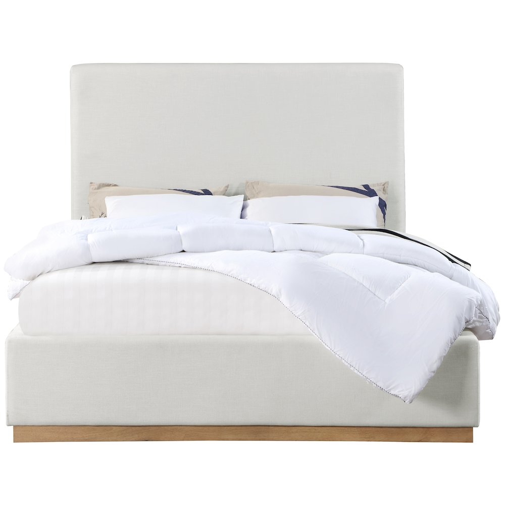 Alfie Cream Linen Textured Fabric Full Bed