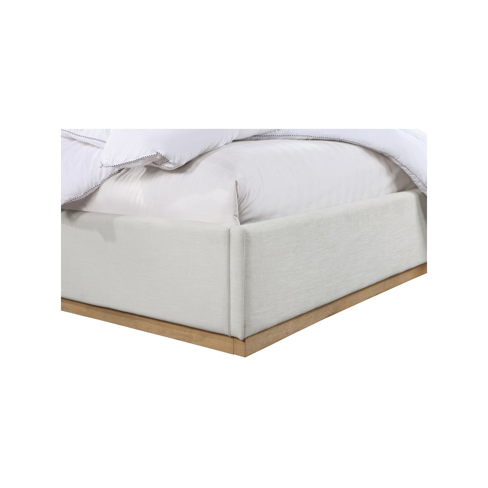 Alfie Cream Linen Textured Fabric Queen Bed