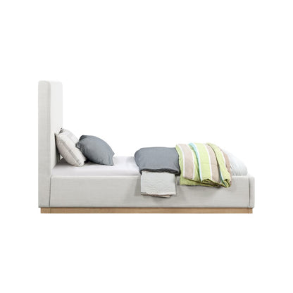 Alfie Cream Linen Textured Fabric Twin Bed