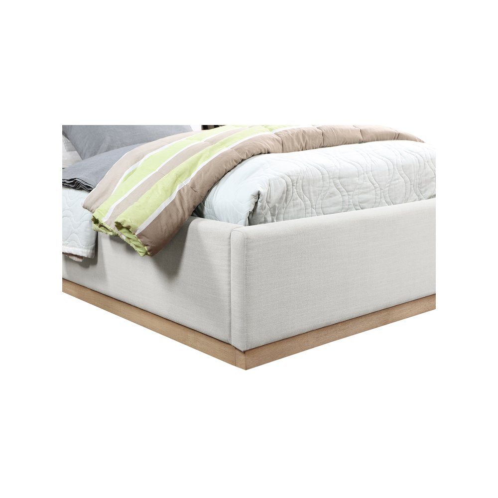 Alfie Cream Linen Textured Fabric Twin Bed