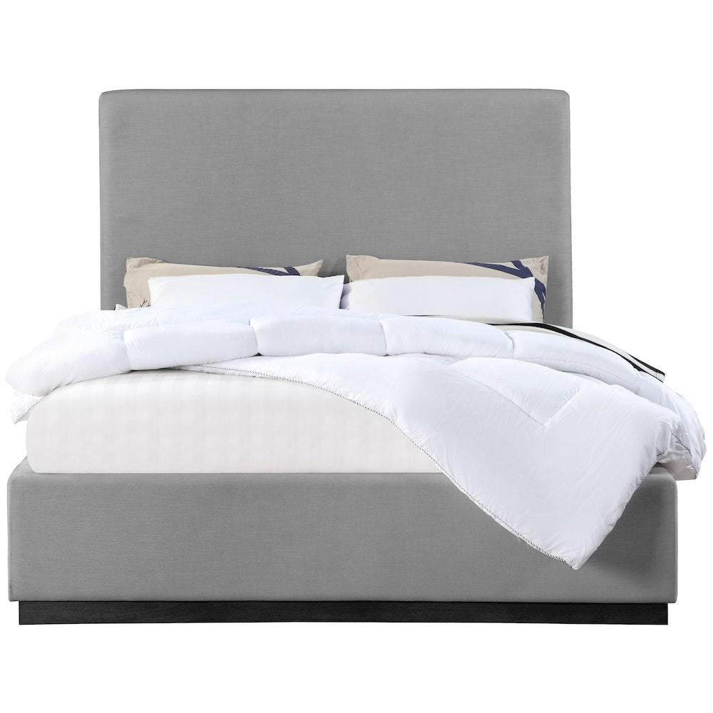 Alfie Grey Linen Textured Fabric Full Bed