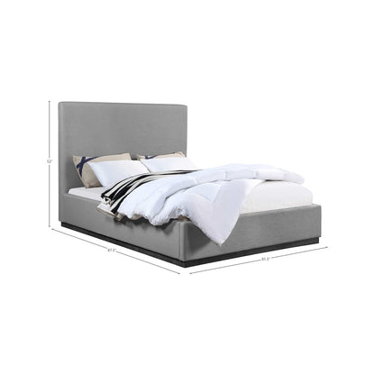 Alfie Grey Linen Textured Fabric King Bed