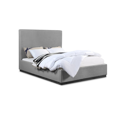 Alfie Grey Linen Textured Fabric King Bed