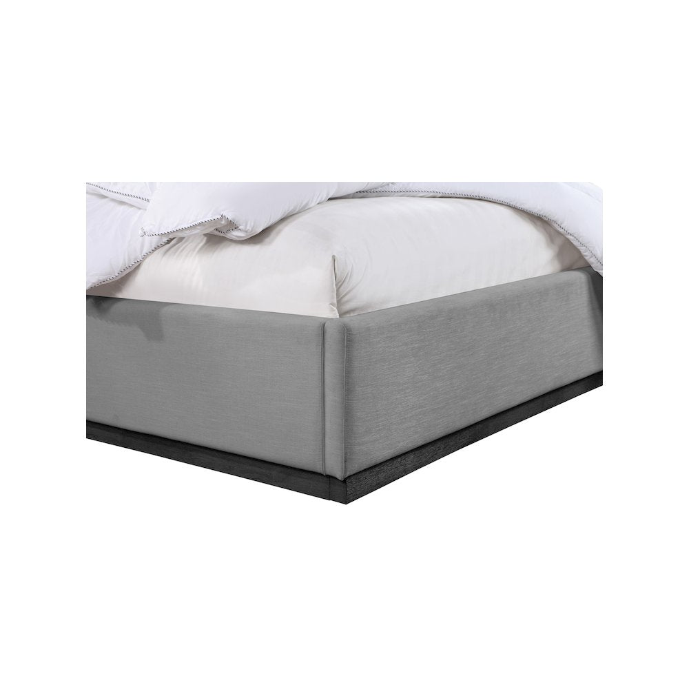 Alfie Grey Linen Textured Fabric King Bed
