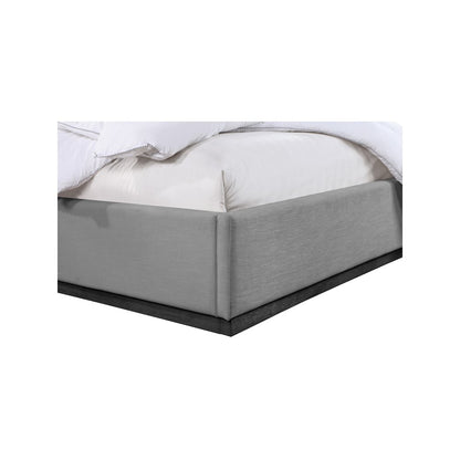 Alfie Grey Linen Textured Fabric King Bed