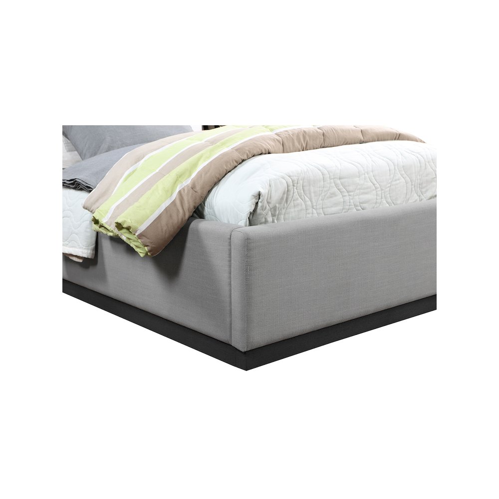 Alfie Grey Linen Textured Fabric Twin Bed