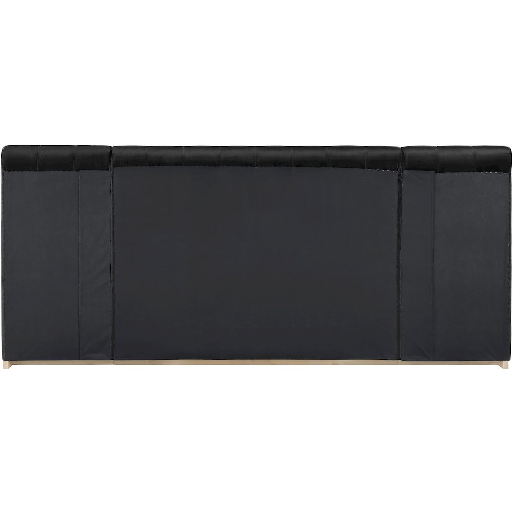 Amara Black Velvet Upholstered Queen Bed