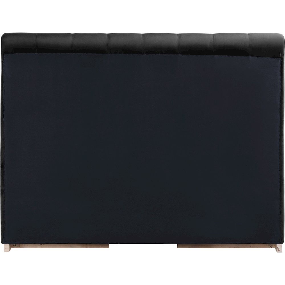 Amara Black Velvet Upholstered Queen Bed