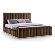 Amara Brown Velvet Upholstered King Bed