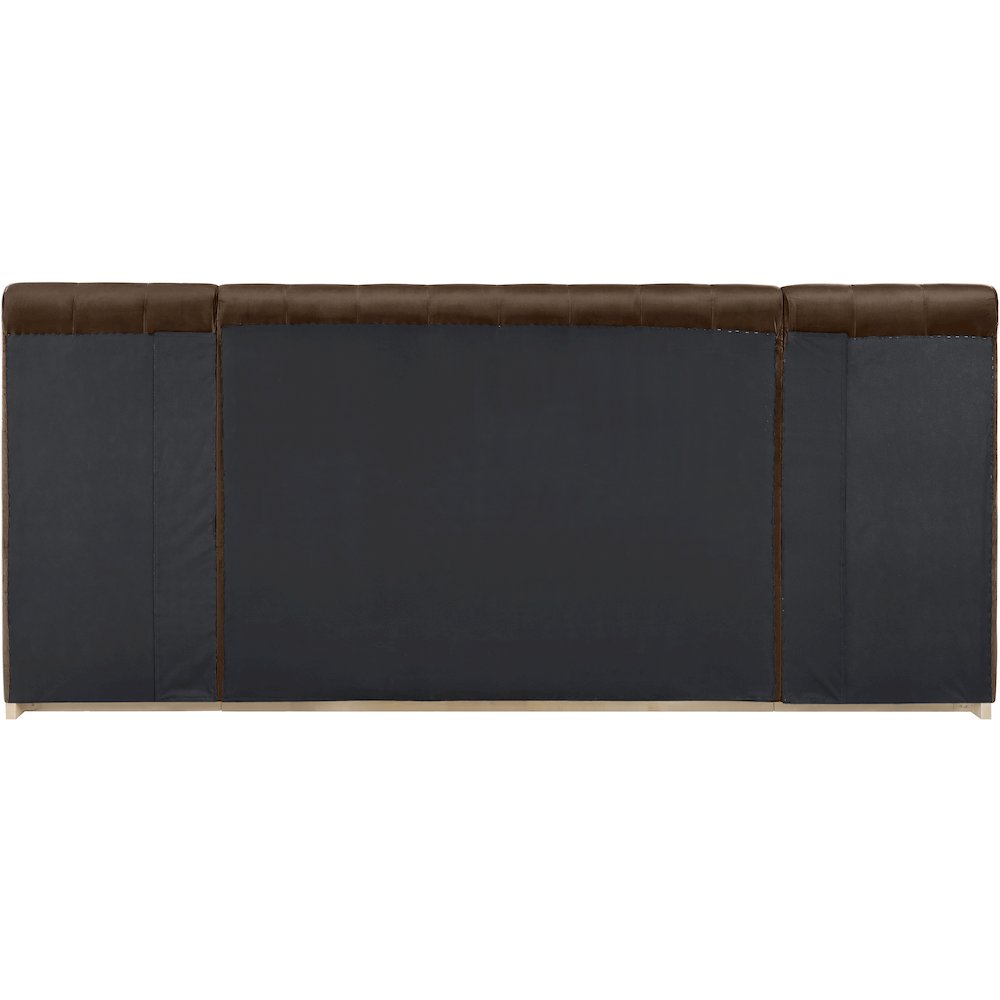 Amara Brown Velvet Upholstered Queen Bed