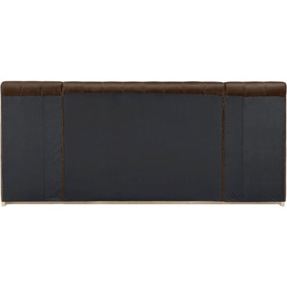 Amara Brown Velvet Upholstered Queen Bed