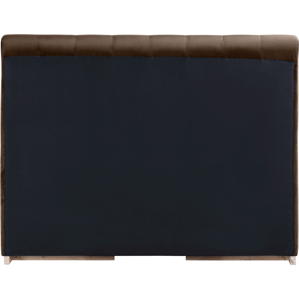 Amara Brown Velvet Upholstered Queen Bed