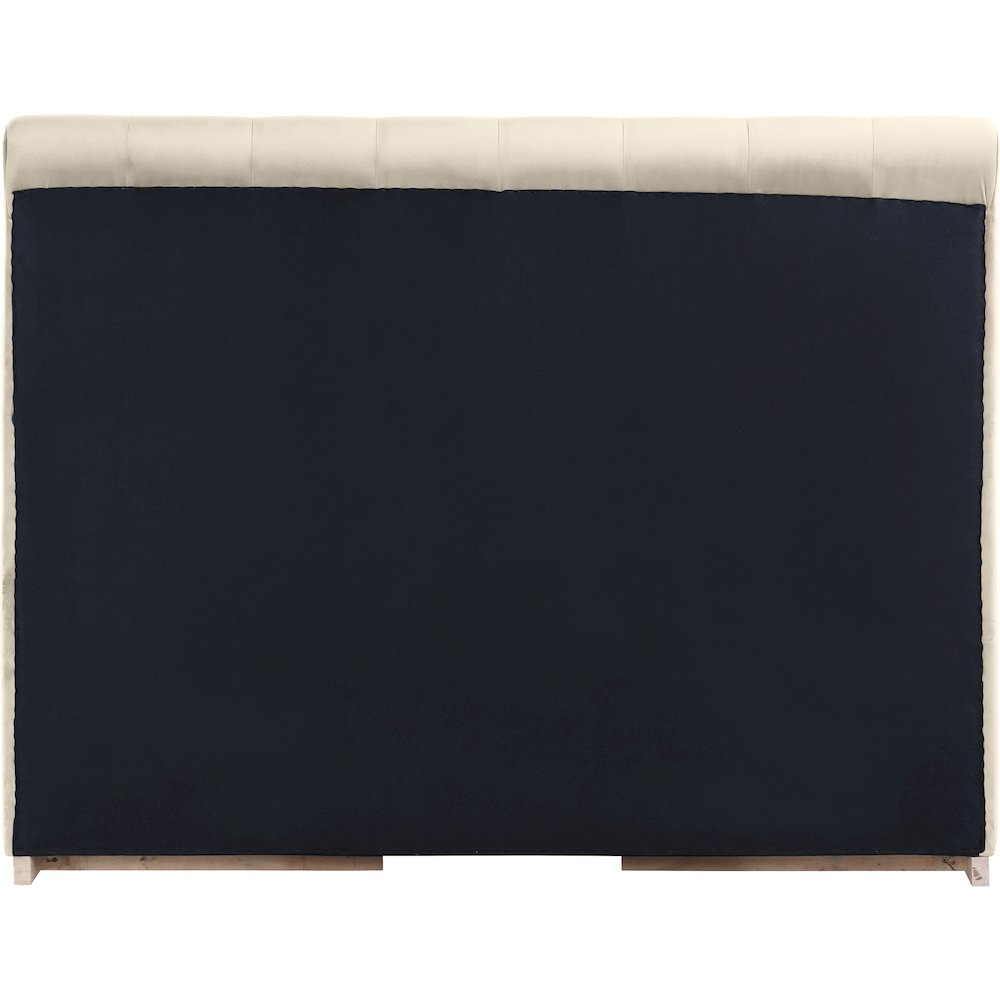 Amara Cream Velvet Upholstered Queen Bed