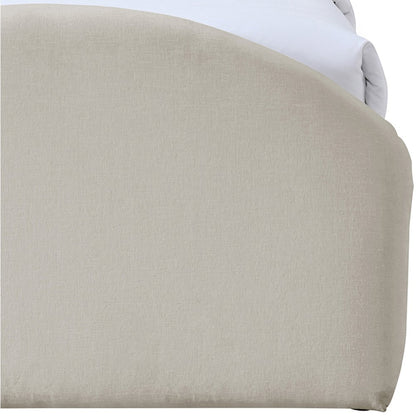 Andaz Beige Chenille Fabric Upholstered Twin Trundle Bed