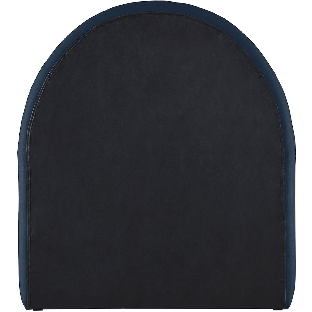 Andaz Navy Chenille Fabric Upholstered Twin Trundle Bed