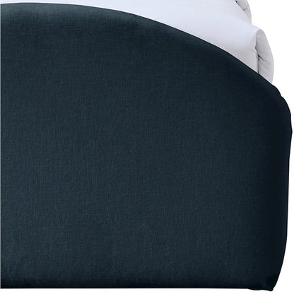 Andaz Navy Chenille Fabric Upholstered Twin Trundle Bed