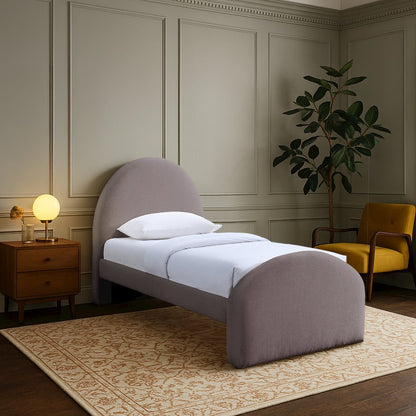 Andaz Purple Chenille Fabric Upholstered Twin Bed