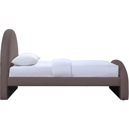 Andaz Purple Chenille Fabric Upholstered Twin Bed
