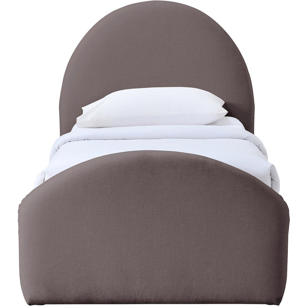 Andaz Purple Chenille Fabric Upholstered Twin Trundle Bed