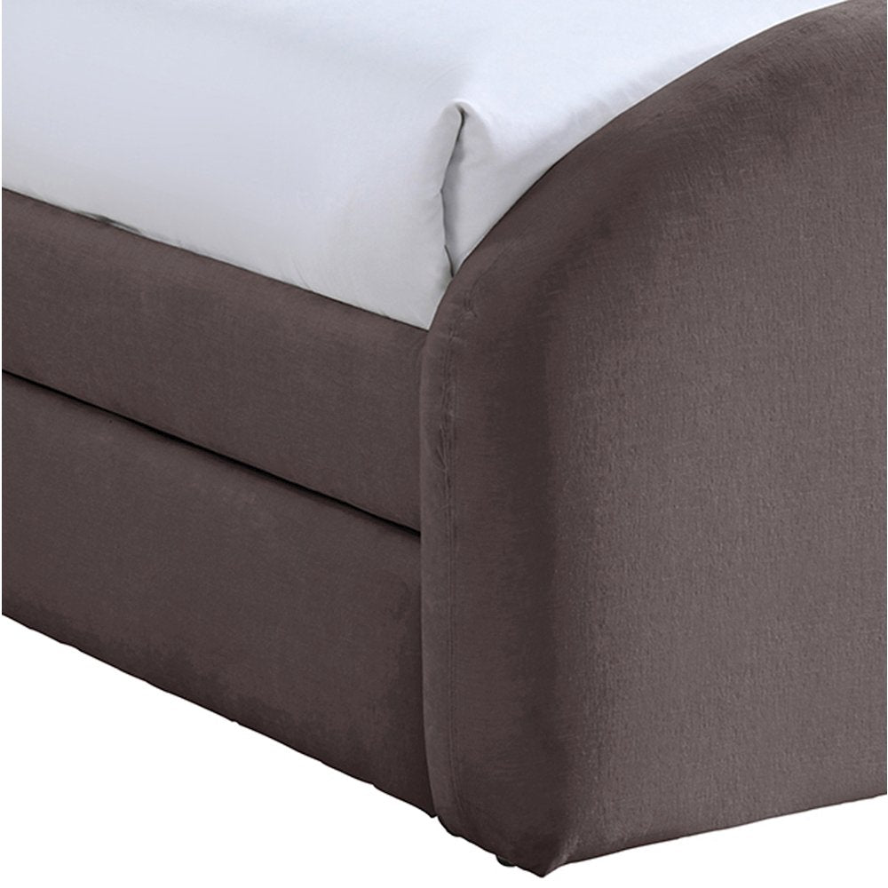Andaz Purple Chenille Fabric Upholstered Twin Trundle Bed