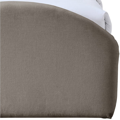 Andaz Taupe Chenille Fabric Upholstered Twin Trundle Bed