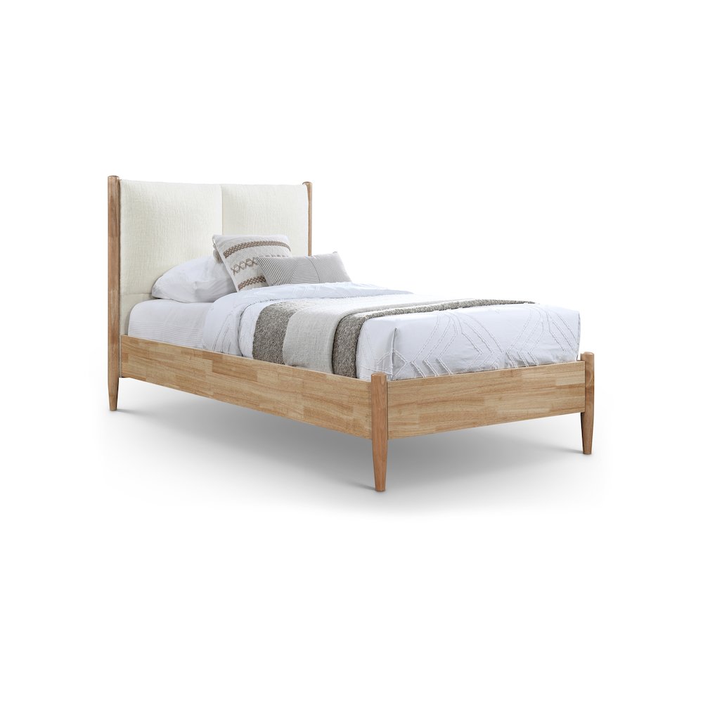 Arbor Cream Fabric Twin Bed