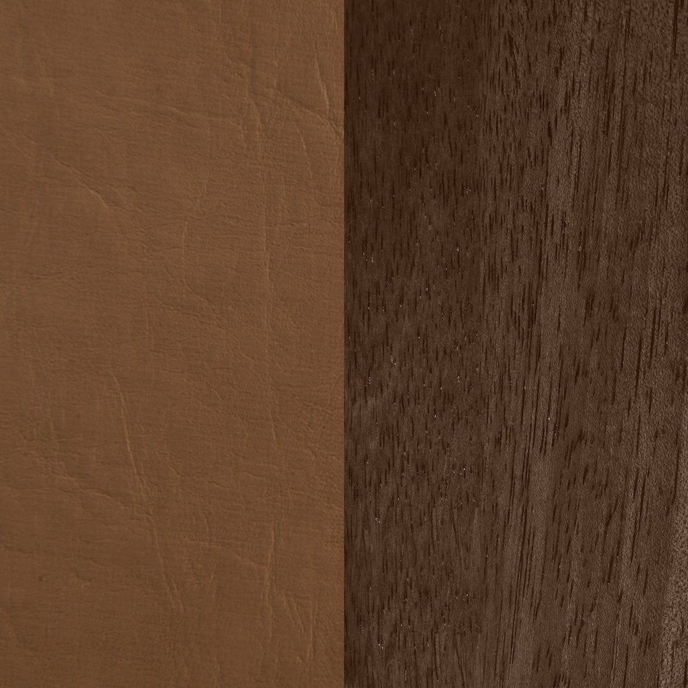 Arielle Cognac Vegan Leather Upholstered Full Bed (3 Boxes)