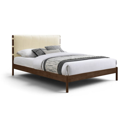 Arielle Cream Vegan Leather Upholstered Full Bed (3 Boxes)