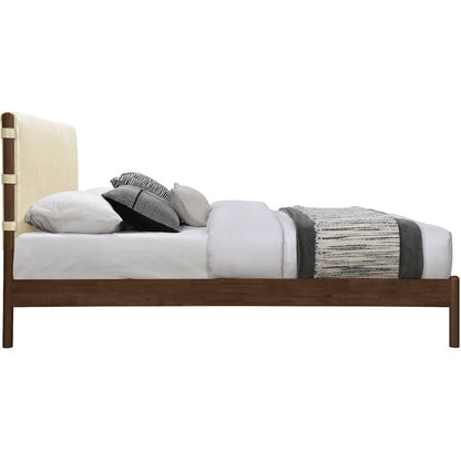 Arielle Cream Vegan Leather Upholstered Full Bed (3 Boxes)