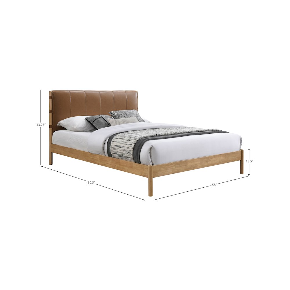 Asher Cognac Vegan Leather Full Bed