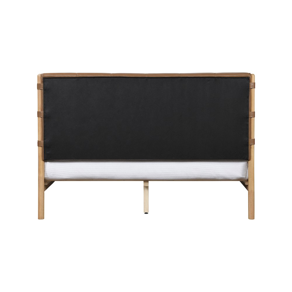 Asher Cognac Vegan Leather Full Bed